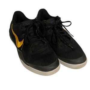 Youth 5.5 Nike Kobe 8 Shoes Protro Lakers Away 2024 Black Gold Boys Basketball